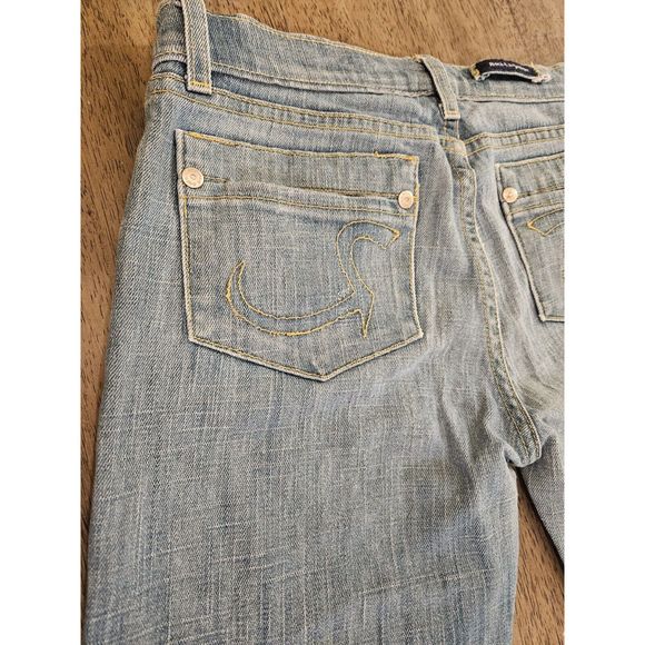 Women's vintage Y2K Mid-rise Jeans Straight 90's Light Denim Pants Blue boot cut - Picture 10 of 16